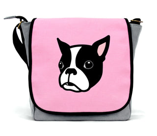 Pink Boston Terrier Messenger Bag