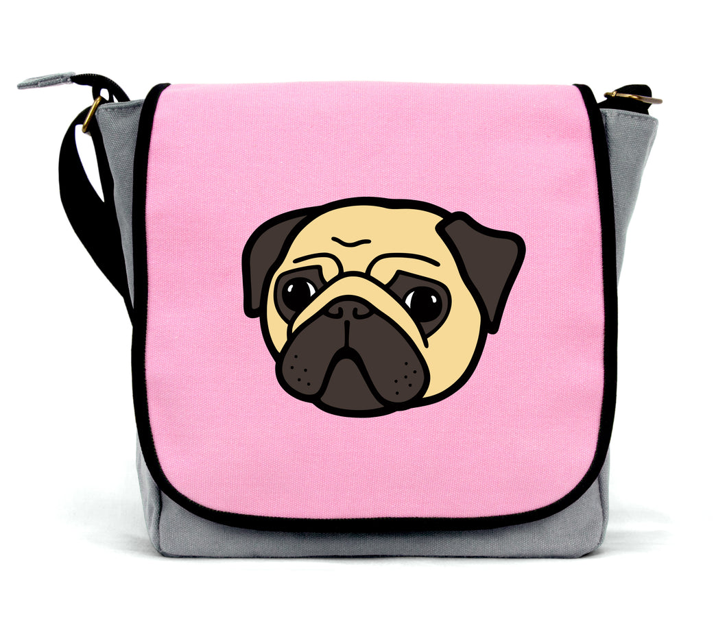 Pink Pug Messenger Bag