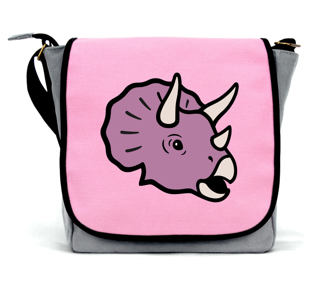 Pink Triceratops Messenger Bag