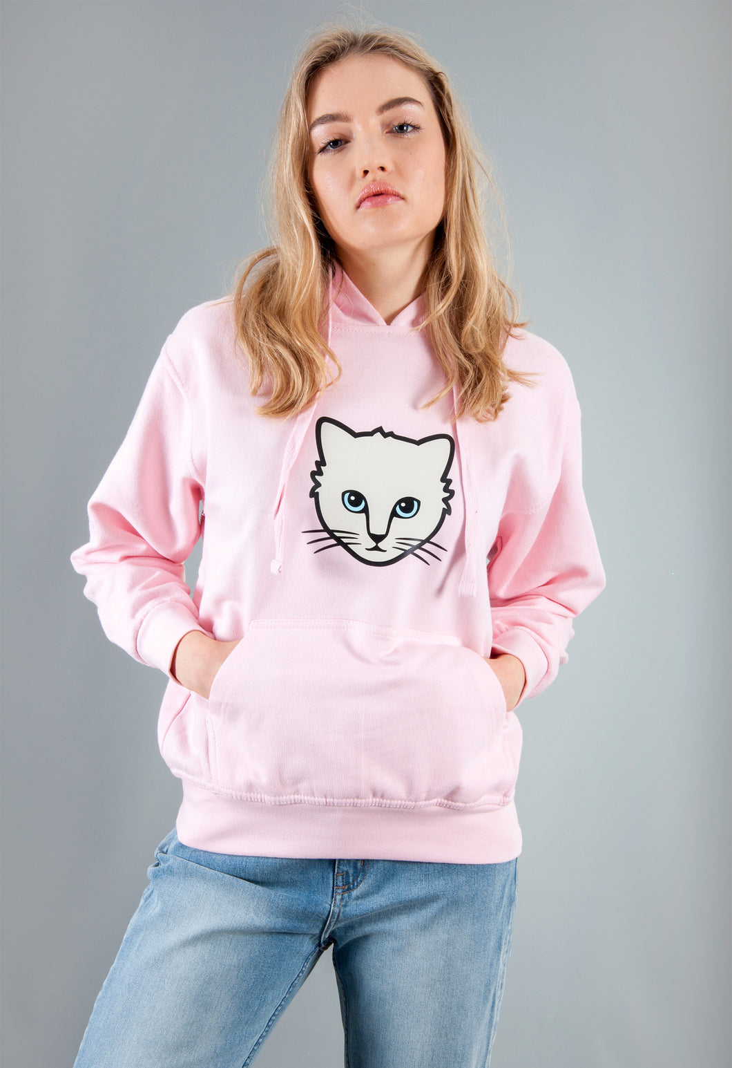 pink cat hoodie