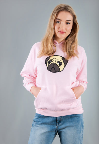 pink pug hoodie